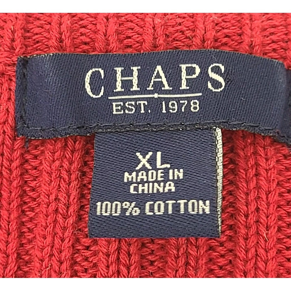 Chaps Womens Cosplay Double Breasted Military Cardigan X Large Red Chunky Ribbed - Picture 5 of 9